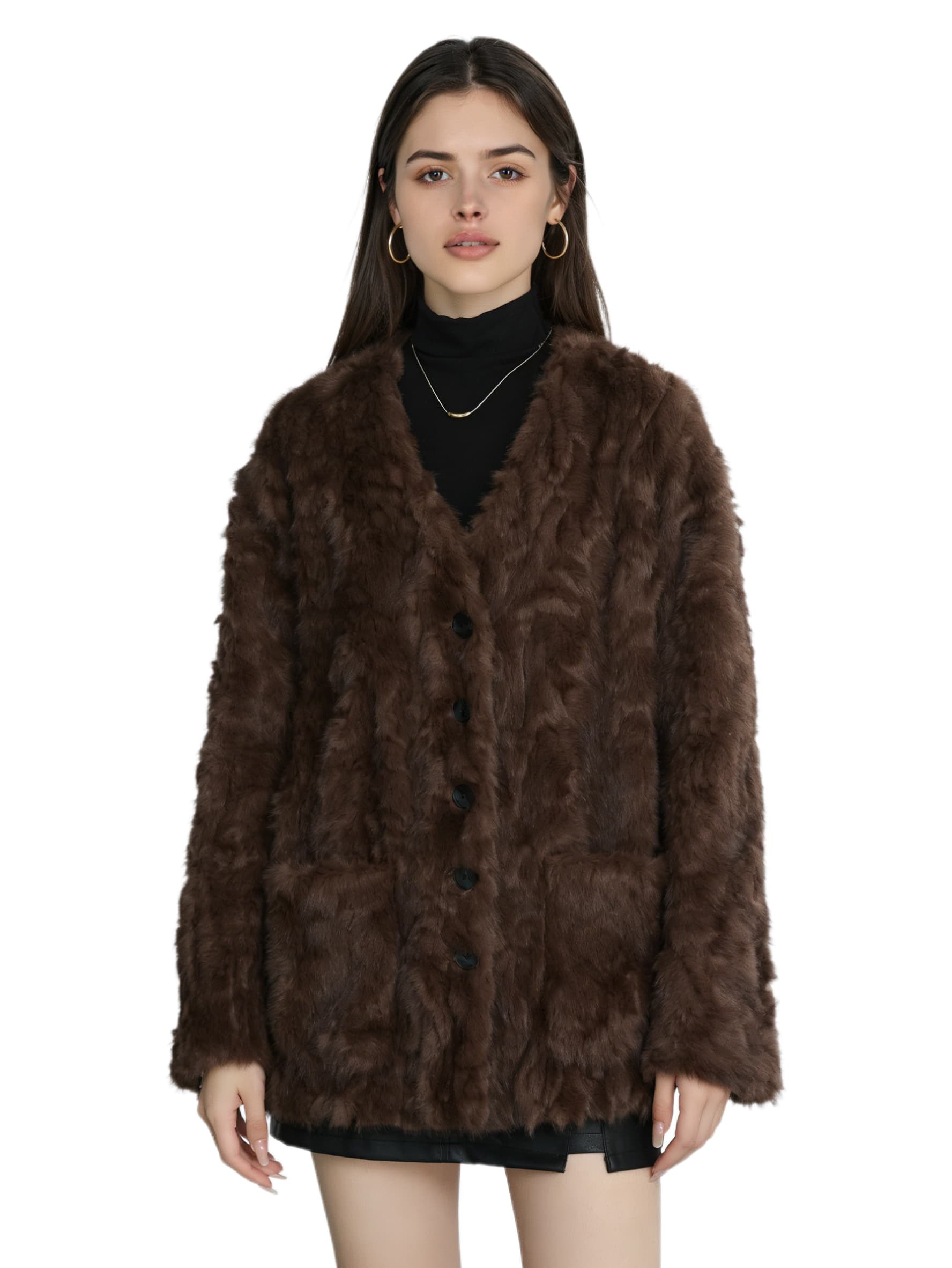 Brown Fur Jacket clean catalog product view