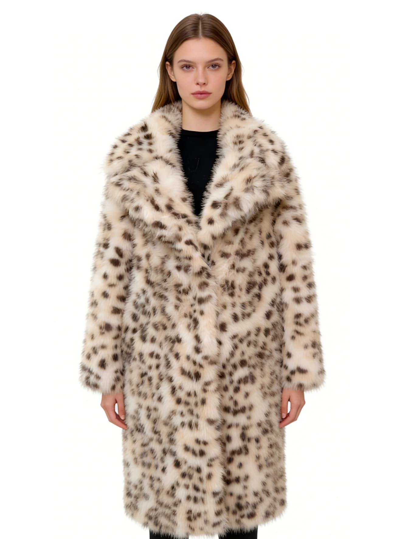 Lynx Print Fur Coat