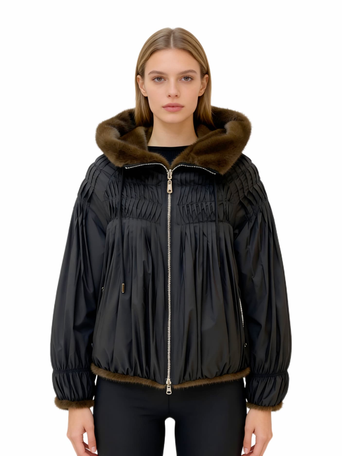 Black Fur Coat JC6536