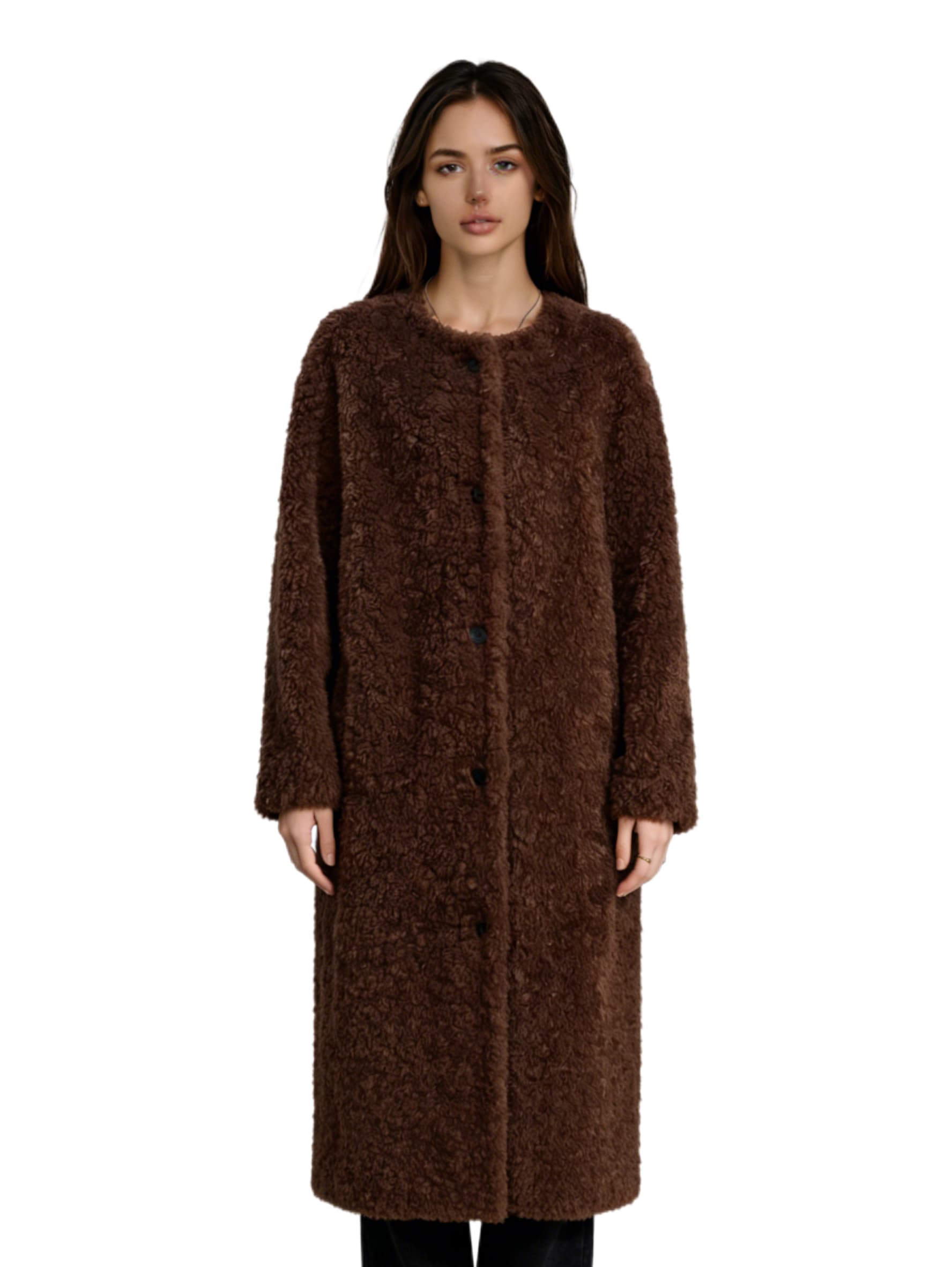 Brown Long Fur Vest JC8567