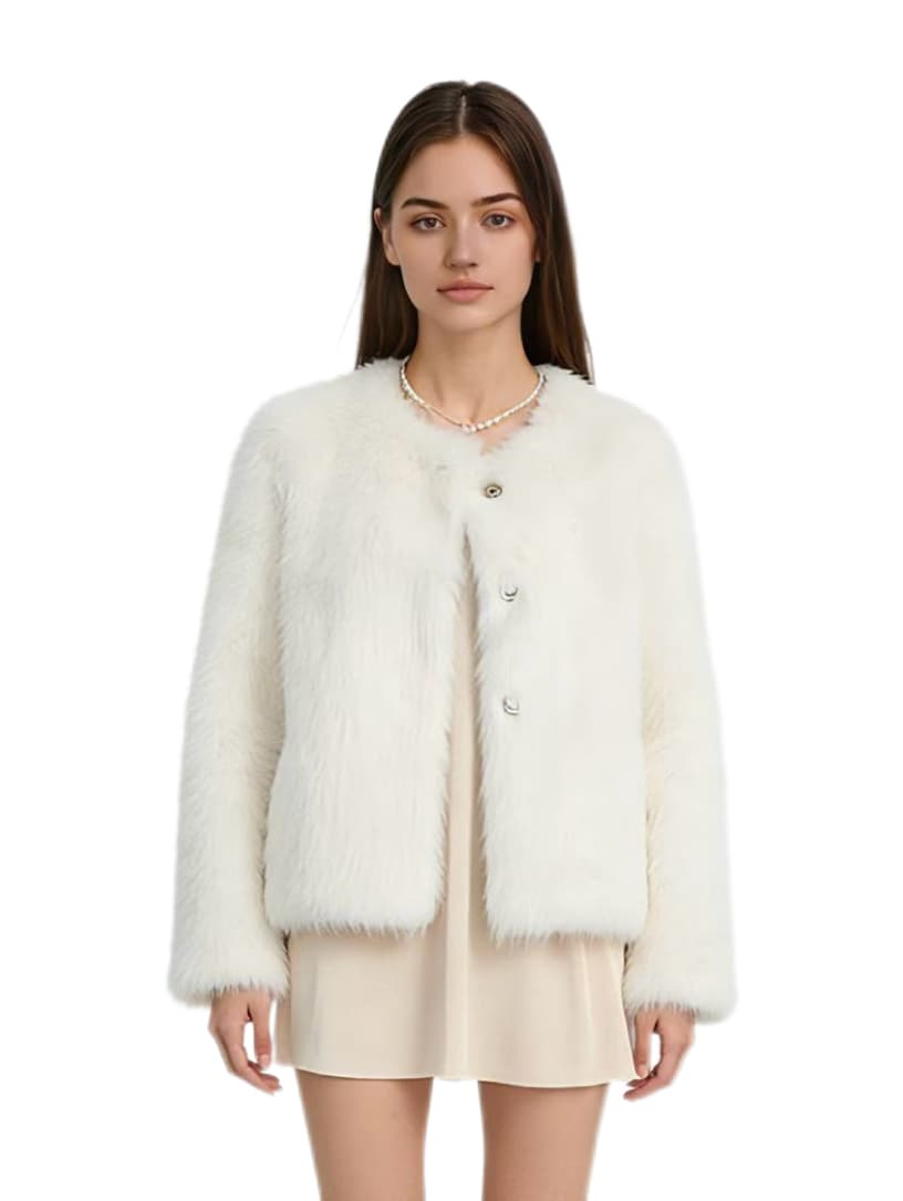 White Fur Midi